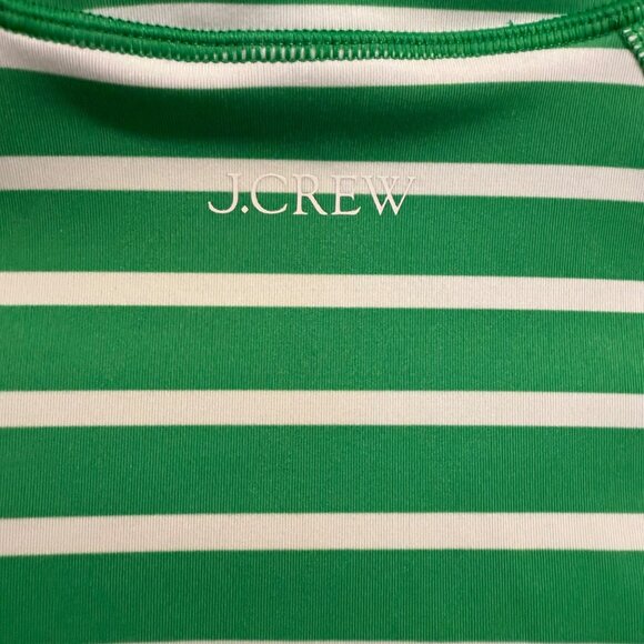 J.Crew‎ Active CloudStretch Half-Zip Pullover Green White Stripe Size S - Picture 5 of 7